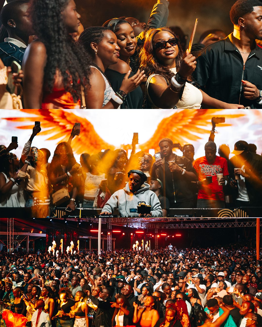 ASILI Experience stage and crowd collage from the Nairobi event