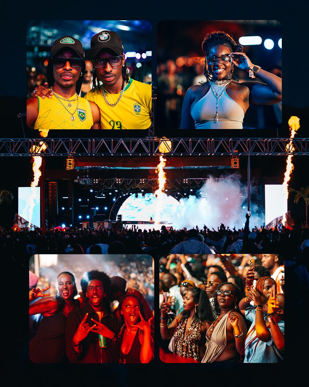 ASILI Experience event-day collage showing performers and crowd energy in Nairobi