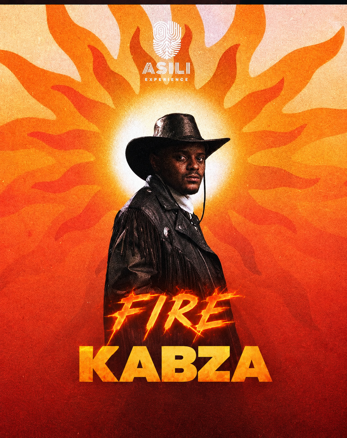 Kabza representing fire in the ASILI Experience elemental campaign