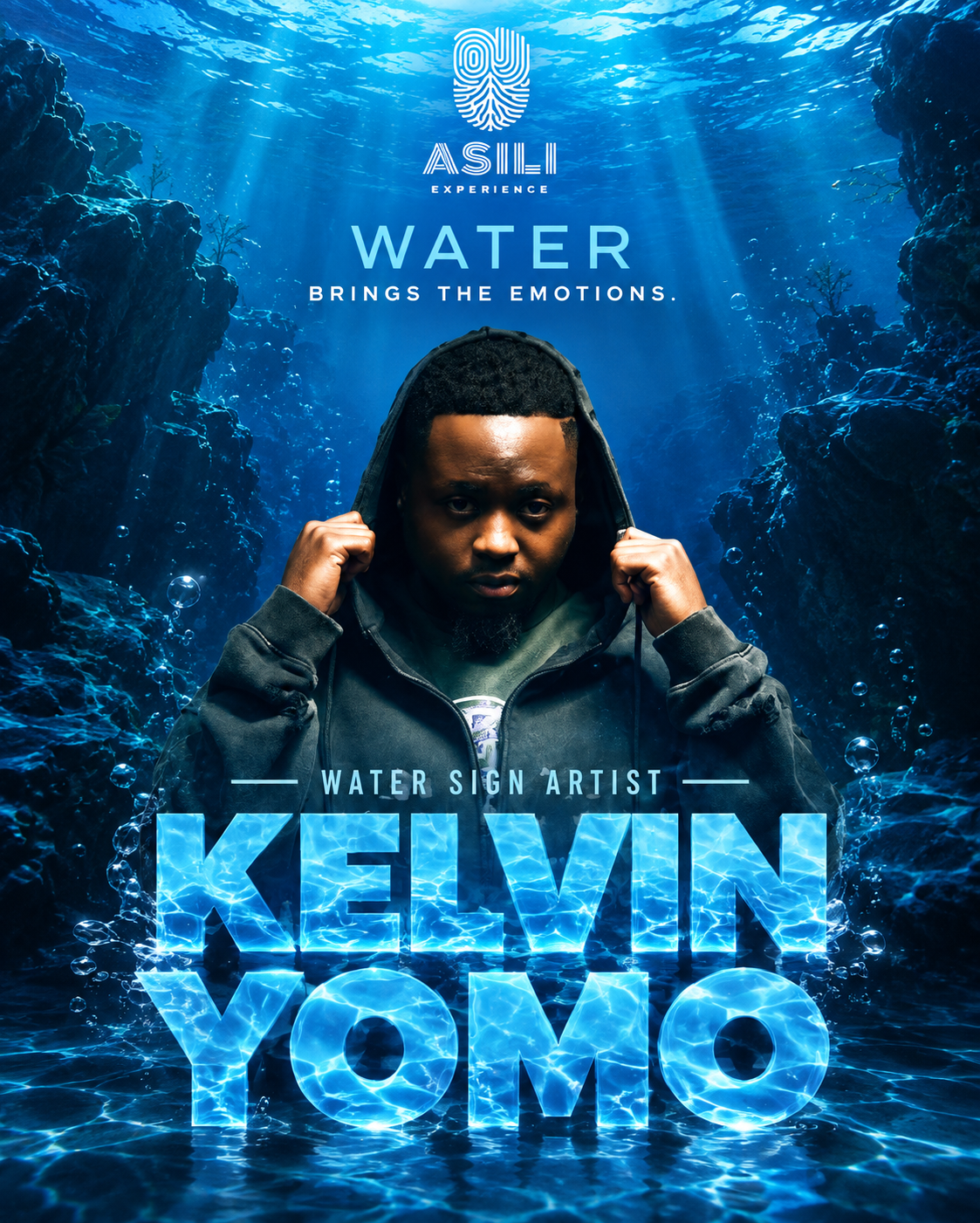 Kelvin Momo representing water for ASILI Experience Vol. II